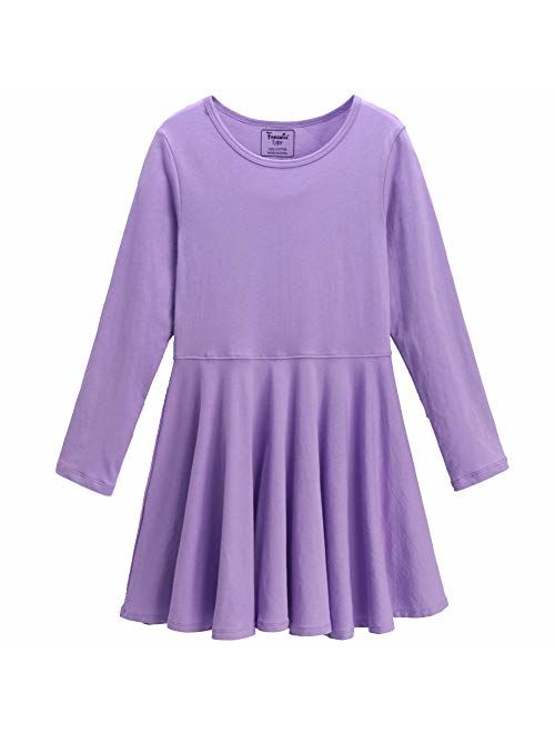 Frogwill Girls Stripe Long Sleeve Party Mini Casual Dresses 3-12 Years