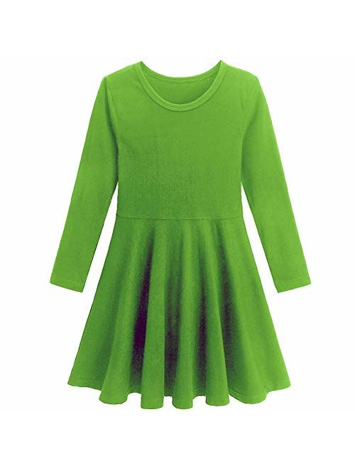 Frogwill Girls Stripe Long Sleeve Party Mini Casual Dresses 3-12 Years