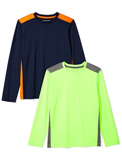 Amazon Essentials Boys' 2-Pack Long-Sleeve Pieced Active Tee