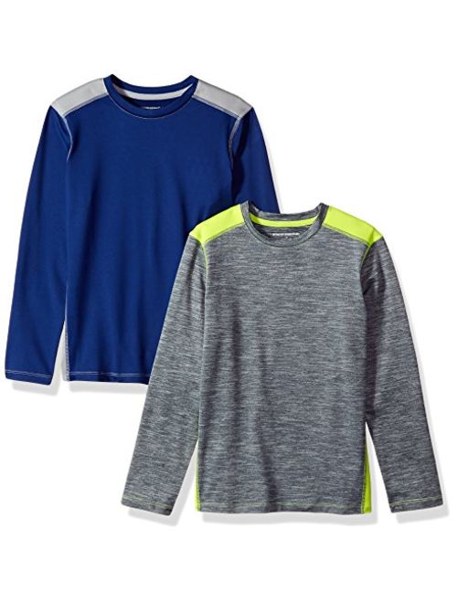 Amazon Essentials Boys' 2-Pack Long-Sleeve Pieced Active Tee