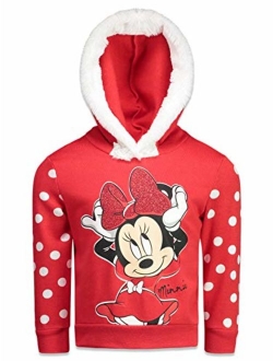 Frozen Minnie Mouse Girls Fleece Pullover Hoodie with Fur Hood Hem