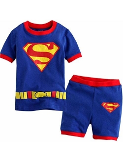 Boys Pajamas Set 100% Cotton Spiderman Kids Short Snug Fit Pjs Summer Toddler Sleepwear