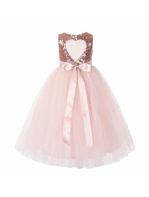 ekidsbridal Heart Cutout Sequin Formal Flower Girl Dress Toddler Girl Dresses 172seq