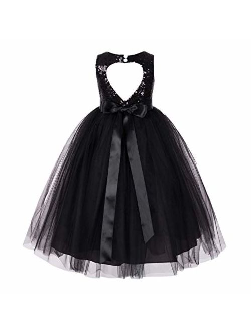 ekidsbridal Heart Cutout Sequin Formal Flower Girl Dress Toddler Girl Dresses 172seq