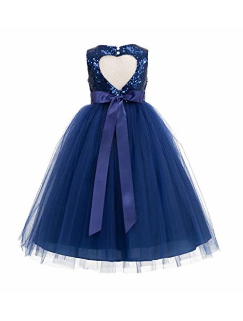 ekidsbridal Heart Cutout Sequin Formal Flower Girl Dress Toddler Girl Dresses 172seq