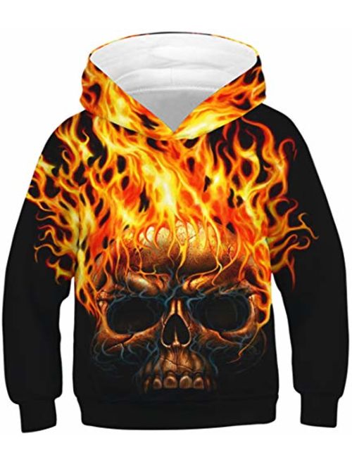 Chaos World Boys' Hoodie Realistic 3D Print Graphic Hooded Sweatshirts Galaxy Animal Pattern