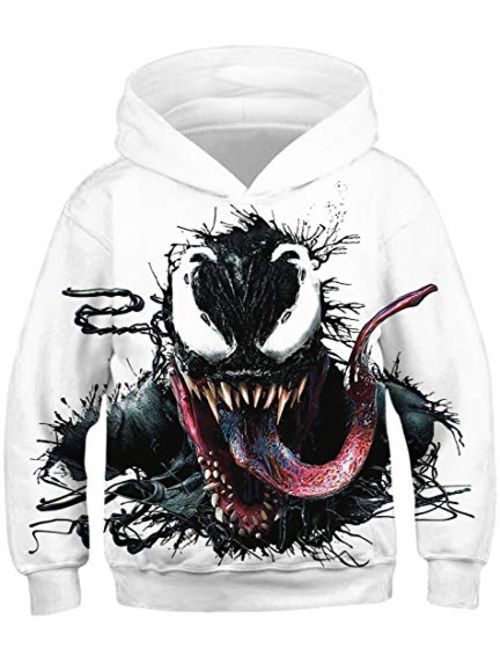 Chaos World Boys' Hoodie Realistic 3D Print Graphic Hooded Sweatshirts Galaxy Animal Pattern