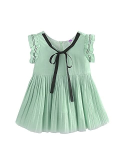 Mud Kingdom Preppy Girls Dresses Linen