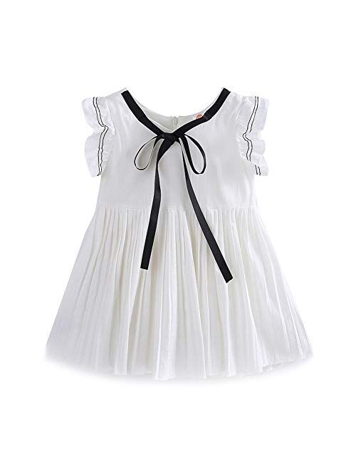 Mud Kingdom Preppy Girls Dresses Linen