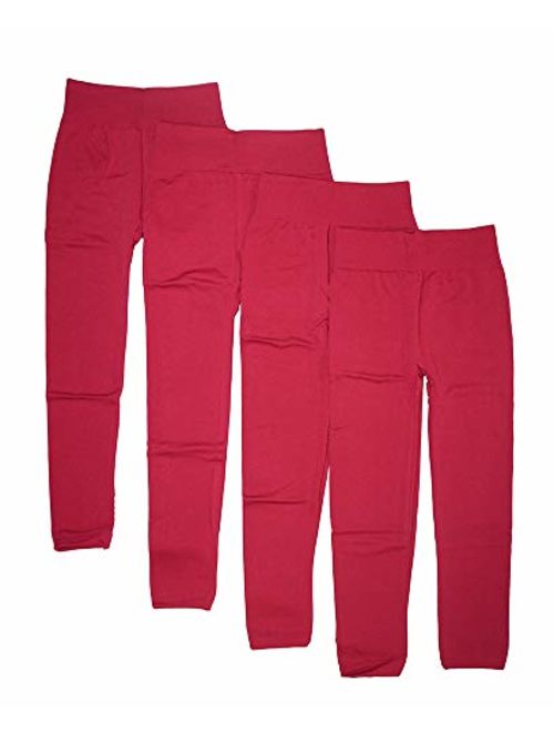 Sensational Big Girls Four-Pack Fleece Lined Leggings