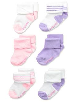 Girls' Toddler 6-Pack Turncuff Socks