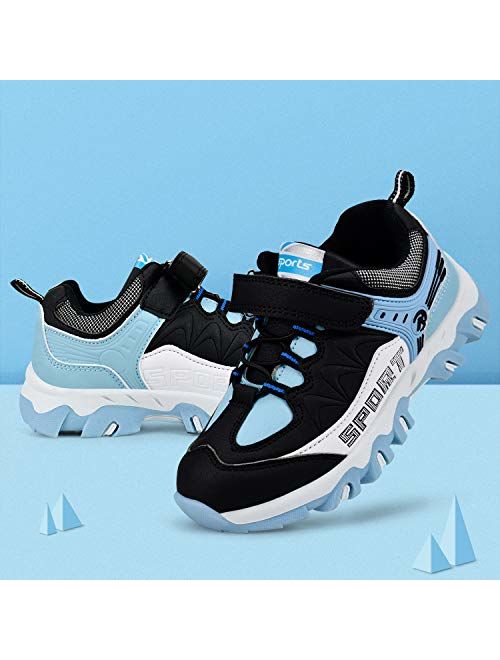 MARSVOVO Boys Girls Hiking Shoes Waterproof Kids Winter Boots Anti-Slip Outdoor Running Shoes