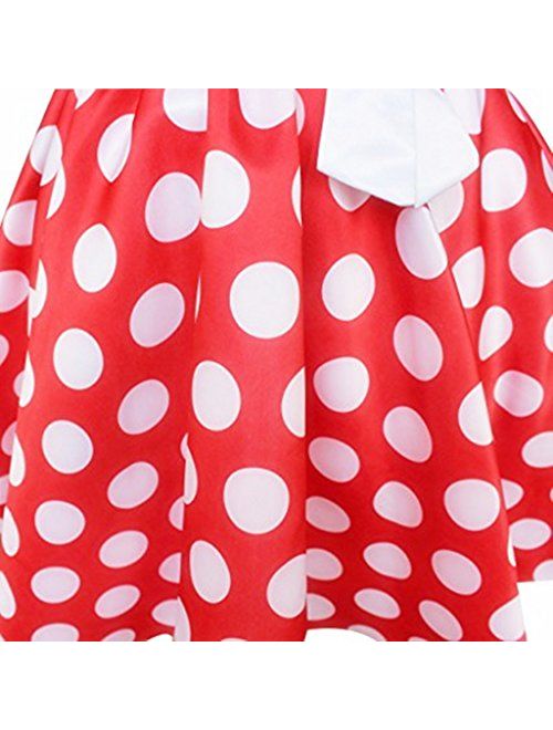 DreamHigh Toddlers Polka Dot Skirt Cap Sleeves Flowers Girl Vintage Bow Dress