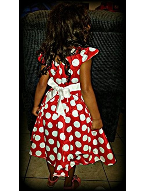 DreamHigh Toddlers Polka Dot Skirt Cap Sleeves Flowers Girl Vintage Bow Dress