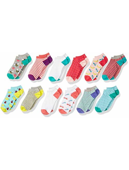 Amazon Brand - Spotted Zebra Kid's 12-Pack Low-Cut Socks