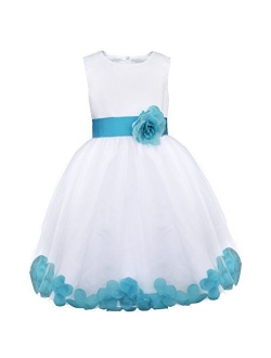 iiniim Girls Petals Tulle Princess Wedding Pageant Party Flower Girl