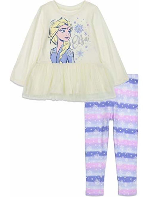 Disney Frozen Girls Peplum Top and Leggings Set