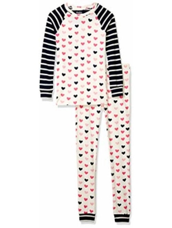 Girls' Organic Cotton Long Sleeve Printed Pajama Sets