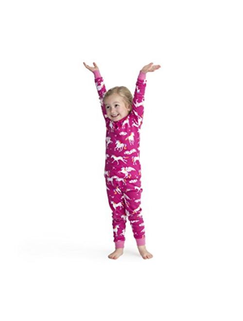 Hatley Girls' Organic Cotton Long Sleeve Printed Pajama Sets