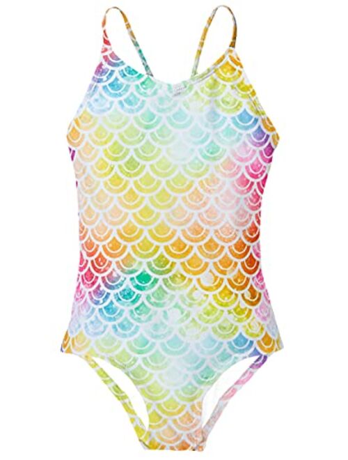 Idgreatim Little Girls One Piece Swimsuits Quick Dry Beach Swimwear Bathing Suit for Beach 3-10 Years