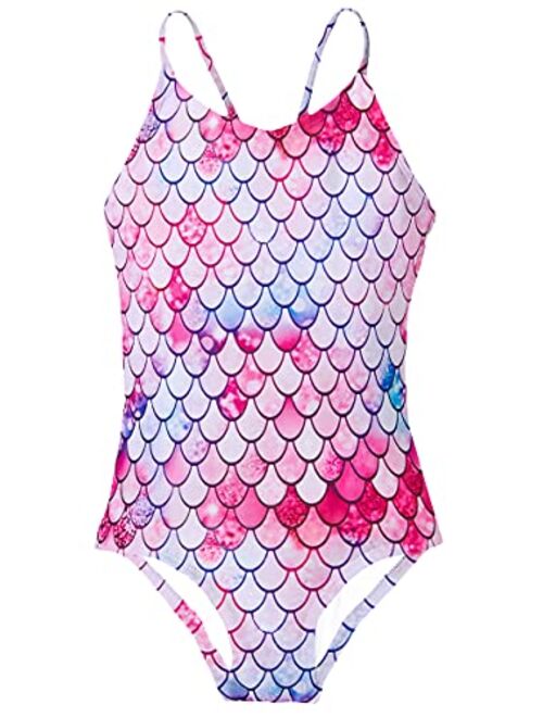 Idgreatim Little Girls One Piece Swimsuits Quick Dry Beach Swimwear Bathing Suit for Beach 3-10 Years