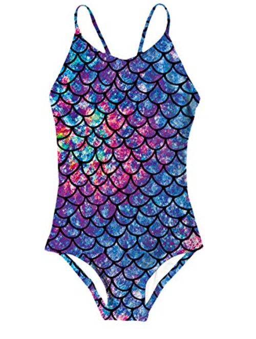 Idgreatim Little Girls One Piece Swimsuits Quick Dry Beach Swimwear Bathing Suit for Beach 3-10 Years