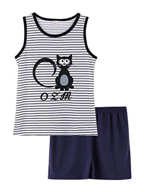 Jashe Girls Tank Top and Shorts Pajamas - Tween & Teens PJS Big Kids Size 12 14 16 18 Cute Sleepwear