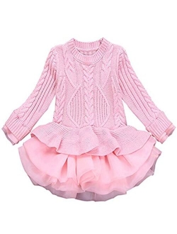 WEONEDREAM Girl Winter Long Sweater Dress