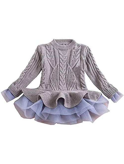 WEONEDREAM Girl Winter Long Sweater Dress