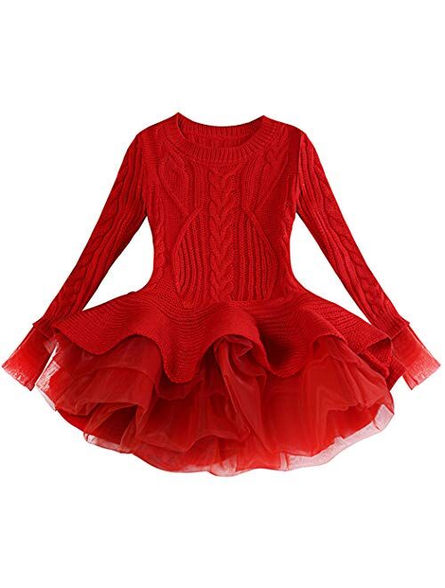 WEONEDREAM Girl Winter Long Sweater Dress