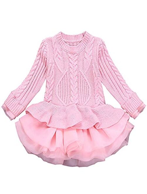 WEONEDREAM Girl Winter Long Sweater Dress