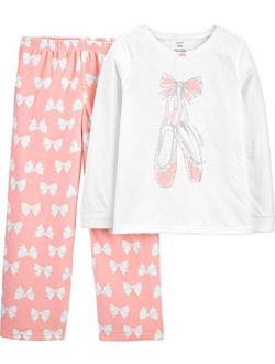 Girls' 2-Piece Fleece Pajamas Top and Pants Set