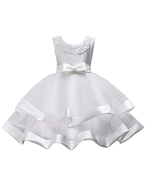 WEONEDREAM Flower Girl Pageant Dress Girls Elegant Wedding Princess Gown Party Dresses