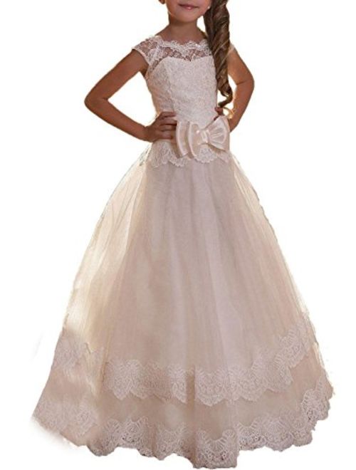 Helen Lace Flower Girls Gown First Communion Dress 072