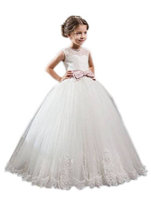 Helen Lace Flower Girls Gown First Communion Dress 072