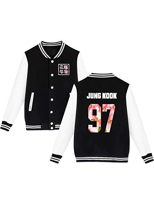 babyhealthy BTS Baseball Jacket Uniform Bangtan Boys Suga Jin Jimin Jung Kook Sweater Coat