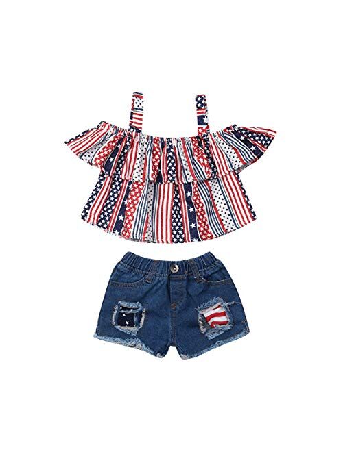 Toddler Girls Summer Short Set Halter Ruffle Top+Tassel Pineapple Pants Summer Clothes Outfit