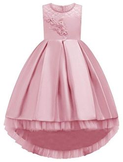 KISSOURBABY 3-14 Years Girls Party Wedding Holiday Dresses with Train