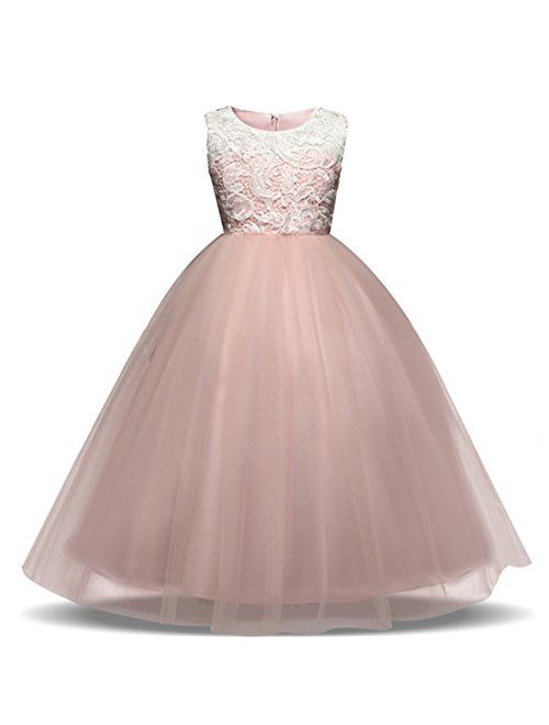 KISSOURBABY 3-14 Years Girls Party Wedding Holiday Dresses with Train