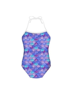 HUGS IDEA Galaxy Star Print Girls One Piece Swimsuit Sleeveless Bathing Suit for 3Y-8Y