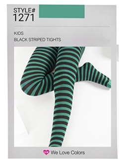 Kid's Black Striped Tights in 20 Color Combos and 4 sizes!