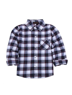 Tortor 1Bacha Kid Girl Boy Long Sleeve Button Down Plaid Flannel Shirt