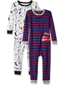 Boys' 2-Pack Cotton Footless Pajamas