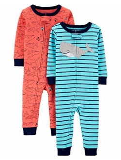 Boys' 2-Pack Cotton Footless Pajamas