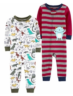 Boys' 2-Pack Cotton Footless Pajamas