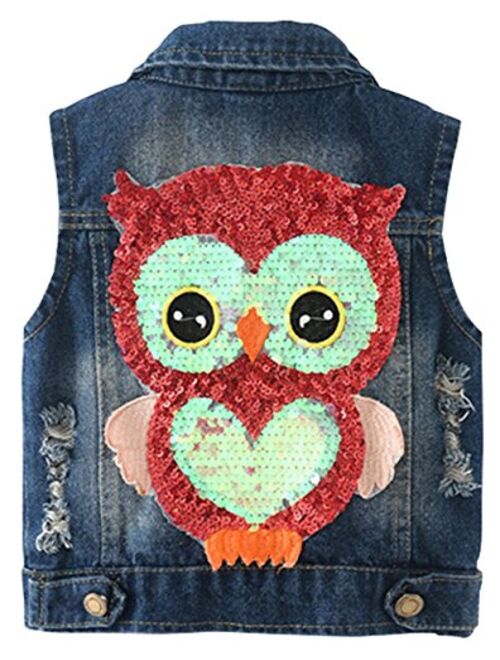 Star Flower Little Big Girls Denim Jackets Coats Outwear