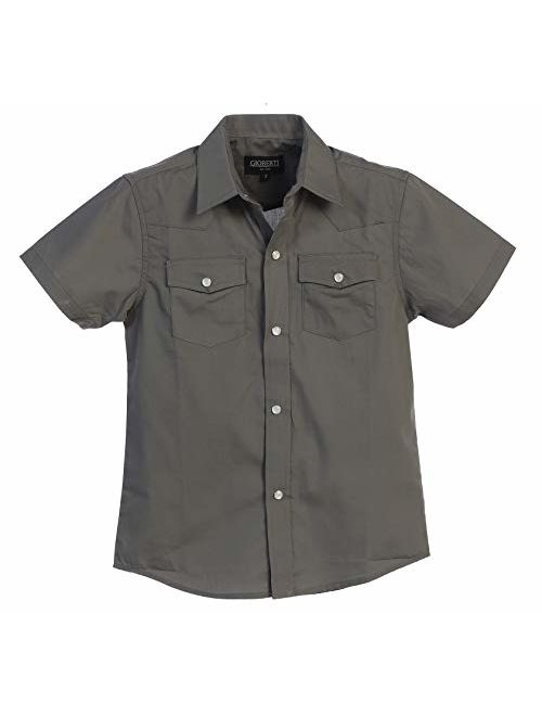 Gioberti Boys Solid Short Sleeve Western Shirt