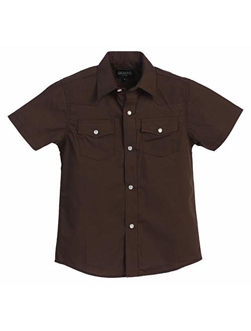 Gioberti Boys Solid Short Sleeve Western Shirt