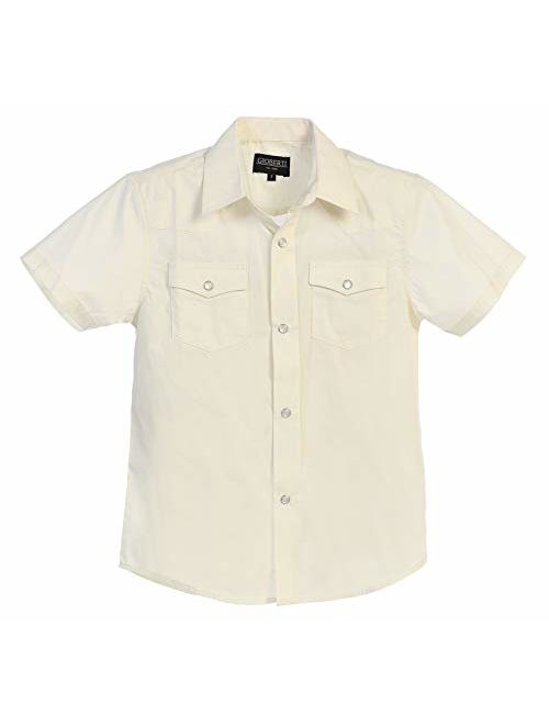 Gioberti Boys Solid Short Sleeve Western Shirt