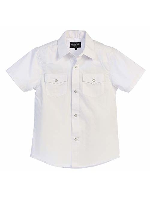 Gioberti Boys Solid Short Sleeve Western Shirt